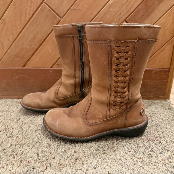 UGG Brown Leather Kaleen Winter Boots - Picture 3 of 7